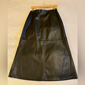 Faux Leather Vegan Midi Skirt “Max Studio London” Size S